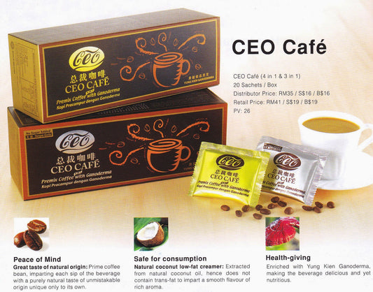 CEO Cafe 3 IN 1 & 4in1 (Coffee) Supereme Lingzhi - Health & Beauty Hub