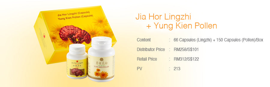 JIA HOR LINGZHI + YUNG KIEN POLLEN (HERBAL) - Health & Beauty Hub