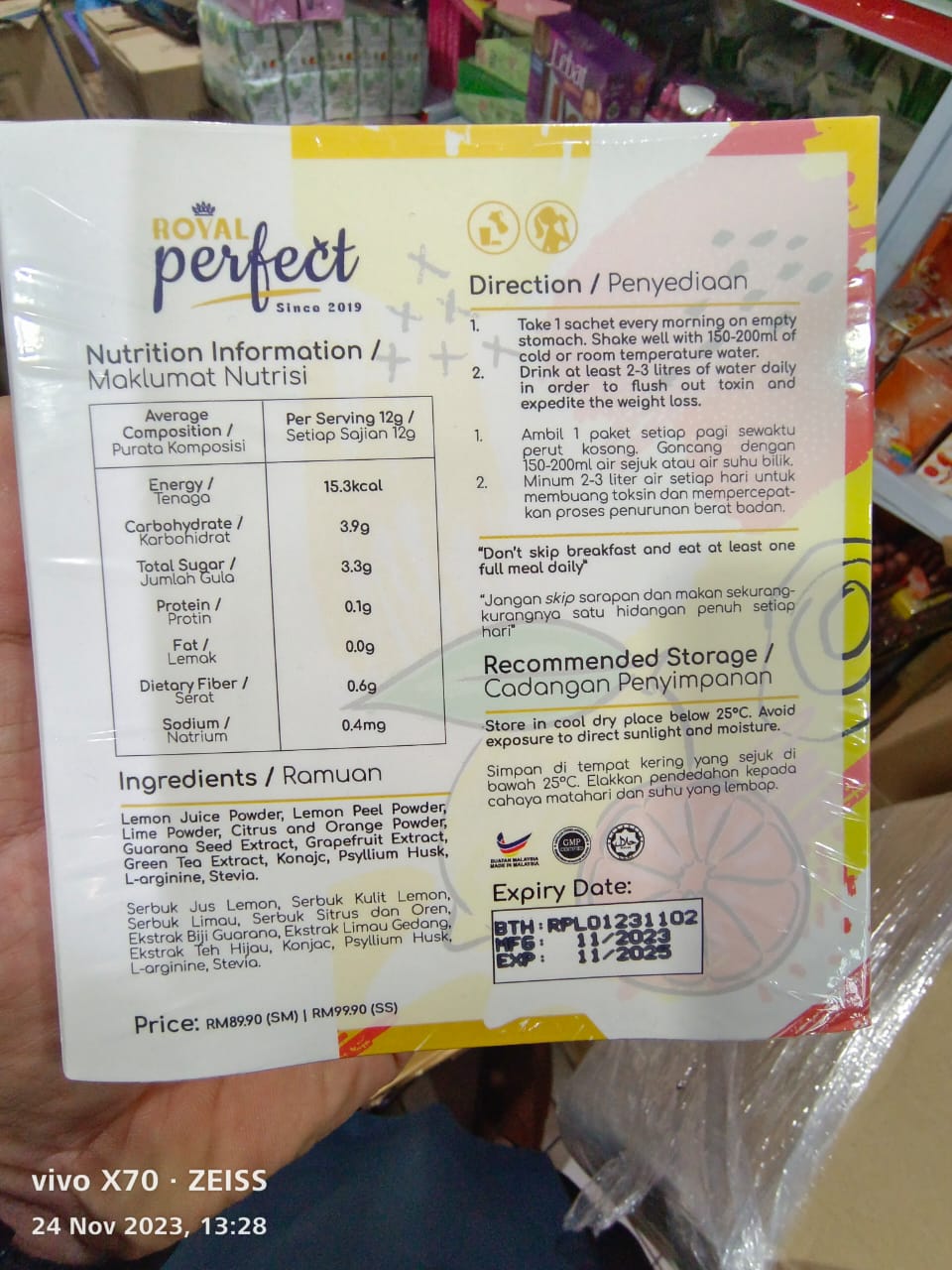 Royal Perfect Lemon with citrus 1Box/10 sachet - Health & Beauty Hub