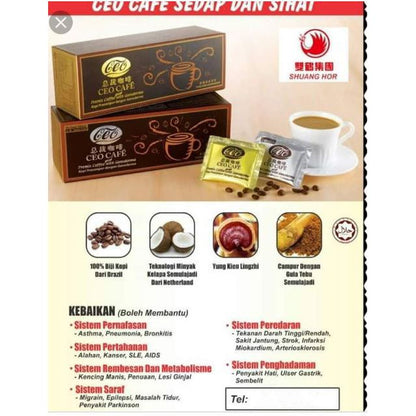 CEO Cafe 3 IN 1 & 4in1 (Coffee) Supereme Lingzhi - Health & Beauty Hub