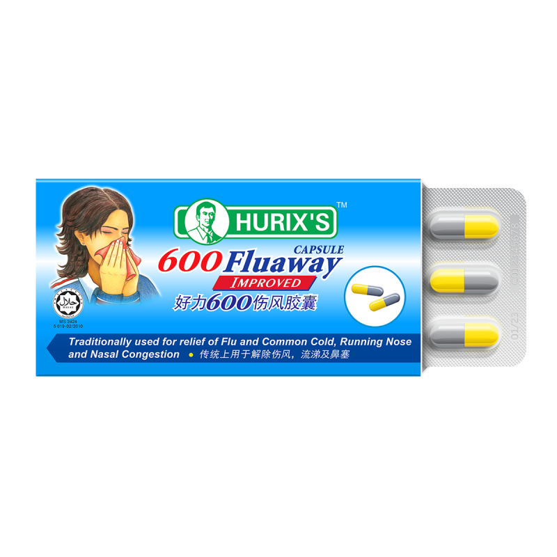 HURIX'S 600 FLUAWAY CAPSULE IMPROVED 9X12 (HERBAL NATURAL) - Health & Beauty Hub