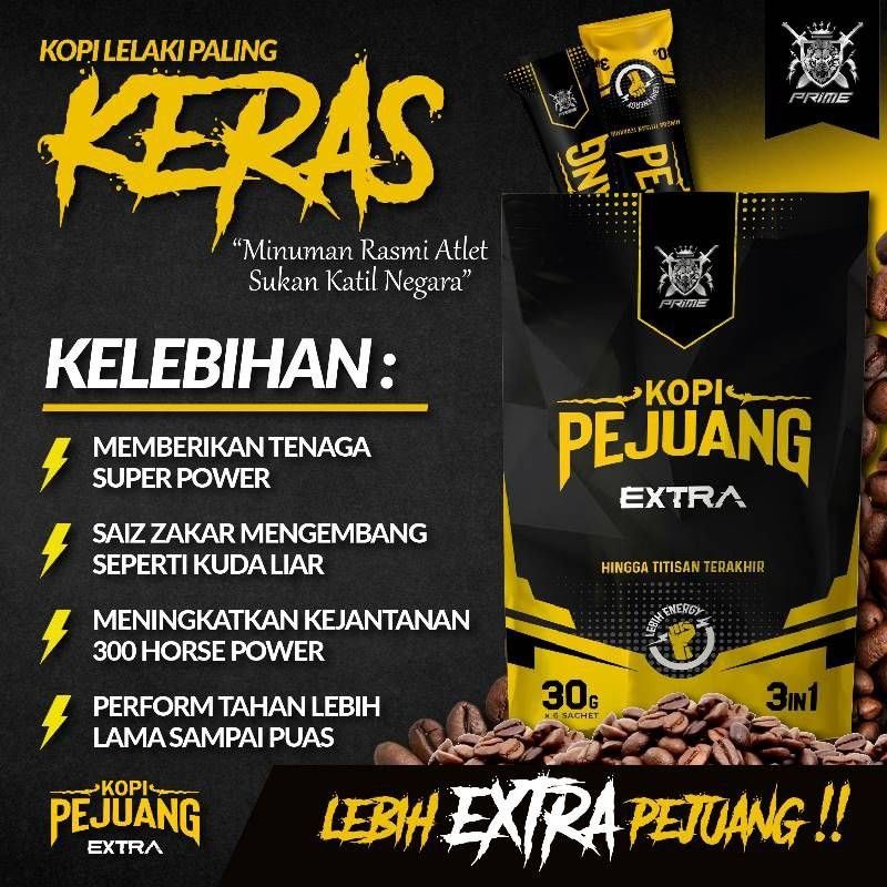 COFFEE PEJUANG EXTRA  (HORSE POWER) 1 PACK / BOX 6 SACHET - Health & Beauty Hub